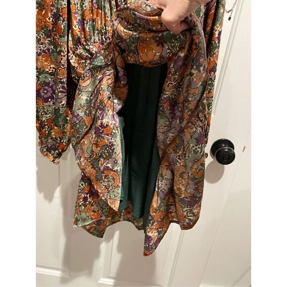 NWOT Suncoo Paris Chama Floral 70’s Inspired Bohemian Lined Swing Dress Size XS - Picture 6 of 16